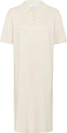 Saint Tropez Zachte Polo Jurk Mist Melange - Dames - Casual kleedjes - Beige - S - Kleedjes