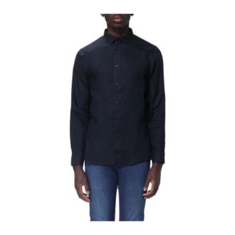 A|X Armani Exchange Camicia in Lino - - Shirts - Uomo - Blu - M