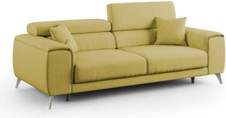 Divani.Store Divani.store - Fusion Sof&aacute; Con Asientos Deslizantes En Tela Suave Antimanchas 215 Cm Amarillo