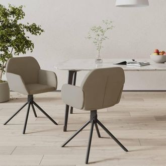 vidaXL Vidaxl - Sillas De Comedor Giratorias 2 Uds De Terciopelo Gris Claro