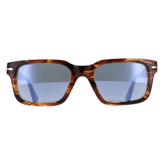 Persol Rectangle Mens Striped Black & Brown Light Blue PO3272S - One Size