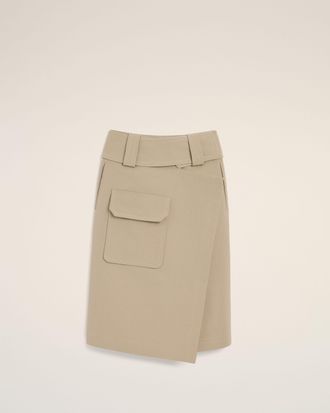 Ami Beige Cotton Wrap Skirt Beige - XXS - for Women