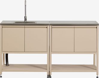 Sklum Cocina Modular De Exterior De 2 Piezas Con Fregadero Y Almacenaje En Acero Savona Sklum