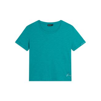 Freddy T-shirt cropped in jersey fiammato con risvolto sulle maniche