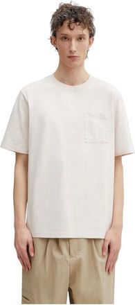 Maison Kitsun&eacute; T-shirt Poetic Script - - Tops - Uomo - Beige - M