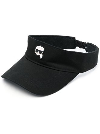 Karl Lagerfeld Ikon logo-print visor - women - Recycled Cotton - One Size - Black