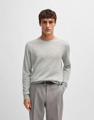 HUGO BOSS Mens L-Borello Cashmere Sweater - Grey - Size: 38
