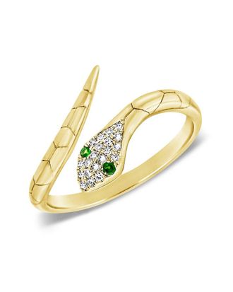 Sabrina Designs 14K 0.06 Ct. Tw. Diamond & Tsavorite Snake Ring