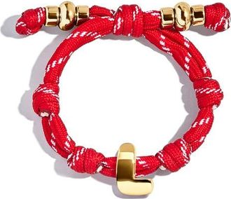 BaubleBar Knotty Initial Bracelet in Red L at Nordstrom
