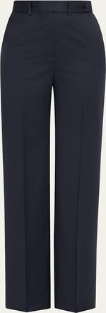 Kiton Mid-Rise Wide-Leg Wool Trousers