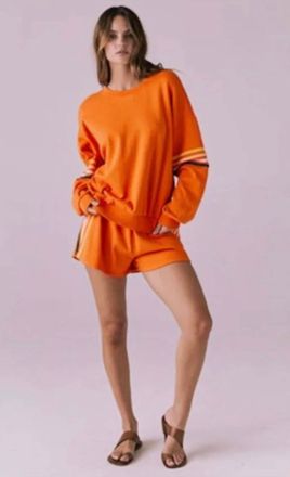 Chaser Neon Strappings Pullover In Coral Orange