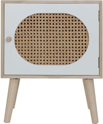 Mobili Rebecca Mobili Rebecca - Rebecca Mobili Mesita De Noche Escandinava De Madera Con 1 Puerta Blanco Marr&oacute;n