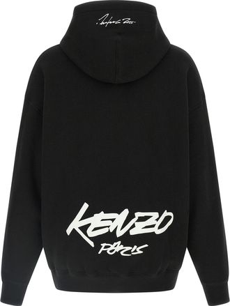 Kenzo Flower-Embroidered Hoodie - Black