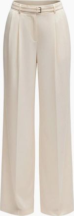 HUGO BOSS Womens W Relaxed Fit Wide Leg Trousers - White - Size: 10