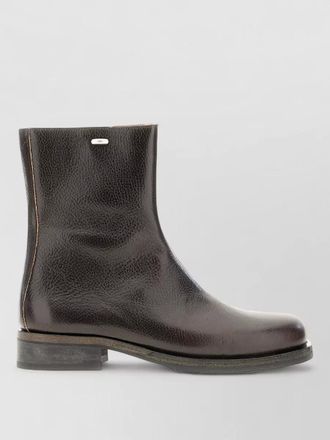 Our Legacy leather ankle boots block heel round toe