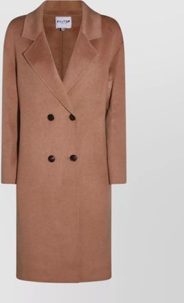 Kujten double-breasted mid-length coat lapels