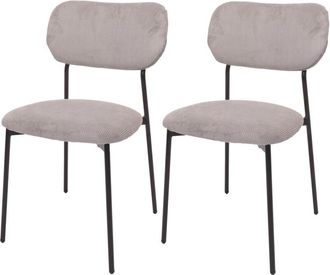 Hhg Nunca Usado] Juego De 2 Sillas De Comedor Hhg 064, Silla De Cocina Silla Tapizada, Cuerda (330g/m&sup2;) Tela/textil Metal, Gris Claro