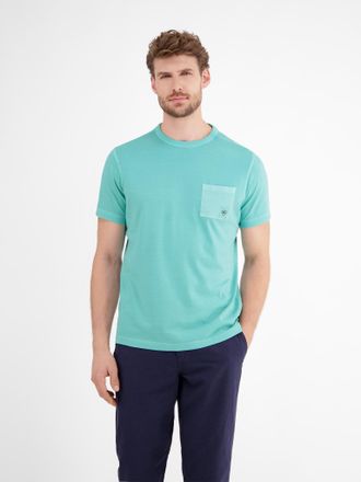 Lerros T-Shirt LERROS, Herren, Gr. XXL, blau (coastal blau), Single Jersey, Obermaterial: 100% Baumwolle, unifarben, regular fit taillenbedeckt, Rundhals, Sh