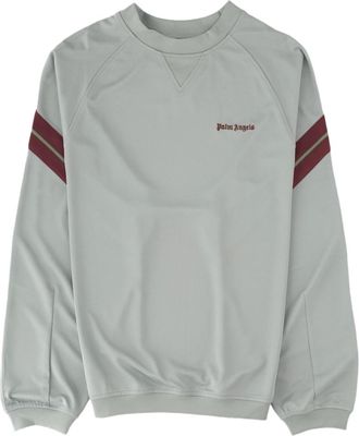 Palm Angels Light Grey Crew Neck Cotton Sweatshirt