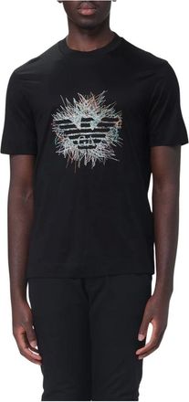 Emporio Armani Polo van katoenmix - Heren - Tops - Zwart - Maat: L Katoen