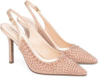 Nero Giardini Embellished Slingback Pointed Toe Pump in Rose at Nordstrom, Size 10Us