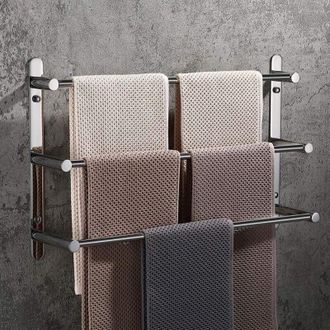 OEM Toallero Mural De Acero Inoxidable 304 - 3 Barras Escalonadas - Longitud 40 Cm - Resistente A La Corrosi&oacute;n Para Ba&ntilde;o Y Cocina