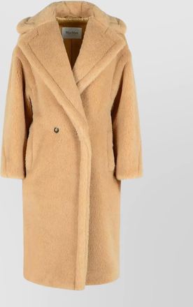 Max Mara teddy hooded alpaca wool long coat