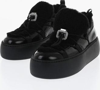 Roger Vivier Low-Top Patent Leather Sneakers With 5cm Sole Roger Vivier