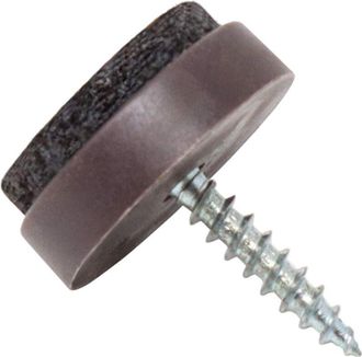 None Adsamm / 100 x feltrini con vite / marrone / &Oslash; 20 mm / tondi / scivoli in plastica con vite e base in feltro / piedini protettivi per mobili Adsamm
