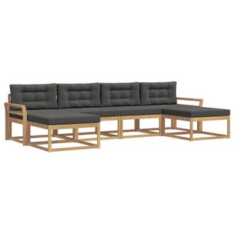 vidaXL Conjunto De Sof&aacute;s De Exterior 6 Pcs Blanco Y Antracita Vidaxl