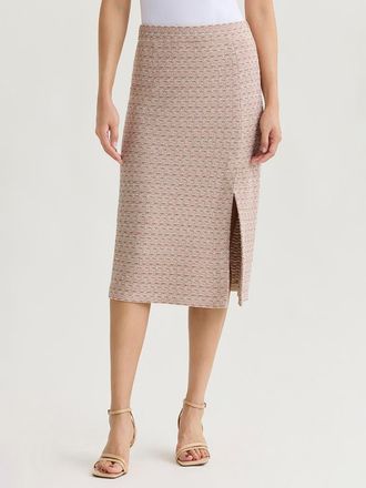 Misook Tonal Tweed Straight Knit Skirt in Beige at Nordstrom, Size Xx-Large