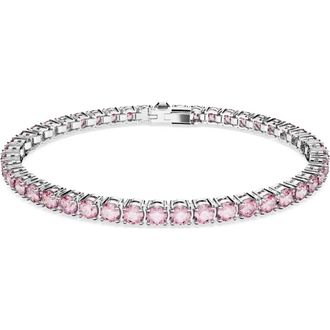 Swarovski Matrix Tennis Armband - Dames - Armbanden - Roze - ONE Size - Accessoires