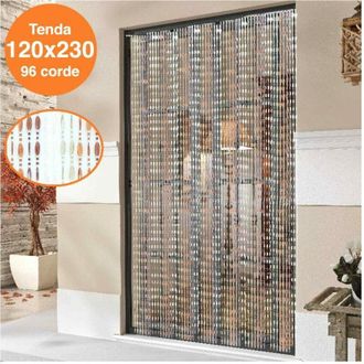 Trade Shop Trade Shop - Tenda Moschiera Porta Finestra 120 X 230 Cm 96 Corde Fili Perline Colorate