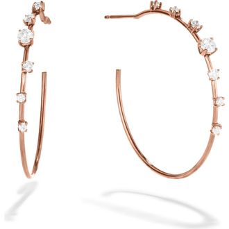 Lana Jewelry Scattered Diamond Wire Hoop Earrings in Rose Gold at Nordstrom