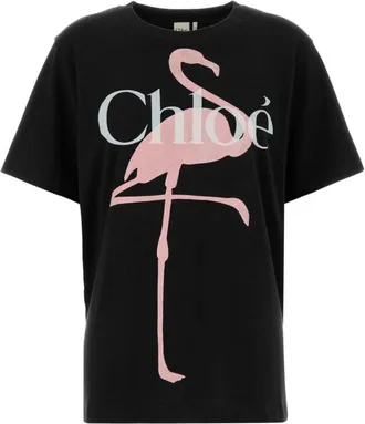 Chlo&eacute; Black Graphic Crew Neck Sweater