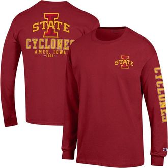 Champion Mens Champion Cardinal Iowa State Cyclones Team Stack Long Sleeve T-Shirt at Nordstrom, Size Small