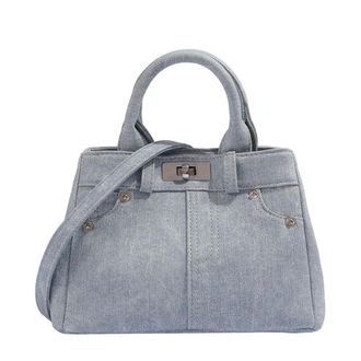 Generic Womens Handbag Vintage Washed Denim Commuter Versatile Shoulder Crossbody Bag(blue,a)