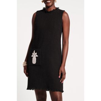 Frances Valentine Twiggy Fringe Pineapple Dress in Black/white at Nordstrom, Size X-Large