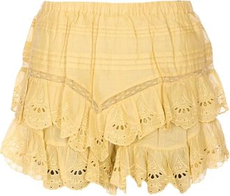 Isabel Marant Minigonna Jocadia con ricamo - Giallo