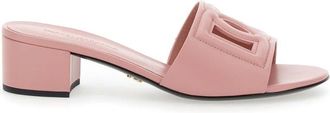 Dolce & Gabbana Schoenen, Dames, Roze, 38 EU, Leer, Roze Leren Lage Hak Sandalen