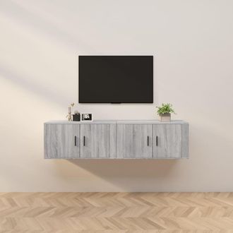 Berkfield Home Wall-mounted TV Cabinets 2 pcs Grey Sonoma 80x34.5x40 cm