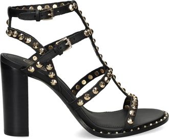 Ash Sandali 100mm in pelle - Nero