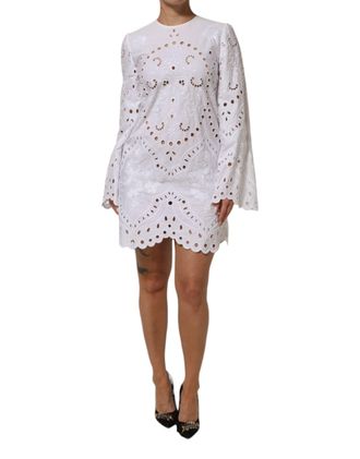 Dolce & Gabbana White Cut Out A-line Sheath Mini Womens Dress