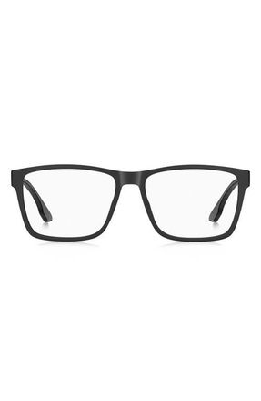 HUGO BOSS 57mm Rectangular Optical Glasses in Black at Nordstrom
