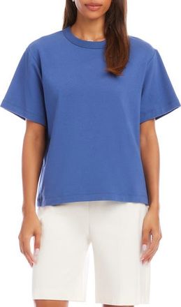 Karen Kane French Terry T-Shirt in Blue at Nordstrom, Size X-Small