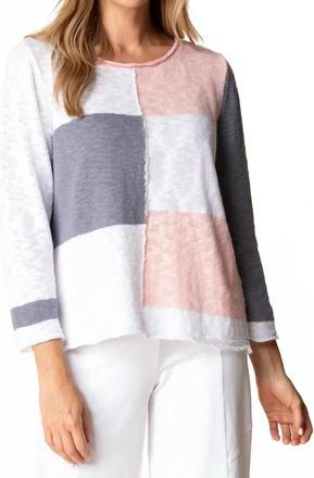 Habitat Yin Yang Patchwork Pullover Sweater In Blush