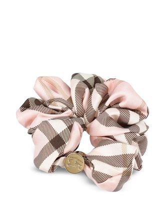 Burberry Zijden scrunchie met patroon - Roze