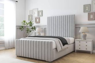 Comfort Beds Khloe Plush Bed Frame With Mattress-50 Upholstered in Silver | Size: Single