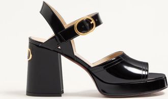 Valentino Garavani Fawcette Platform Sandal In Polished Calfskin 100Mm Wo