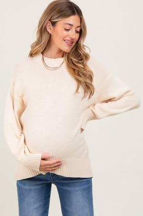 Pinkblush Drop Shoulder Oversized Sweater in Cream at Nordstrom, Size Large